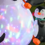 HOMCOM 6' Christmas Holiday Yard Inflatable Outdoor Light Up LED Christmas Decoration 3 Penguins Building Snowman - Image 8