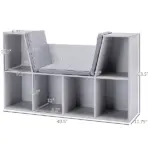 6-Cube Kids Bookcase with Reading Nook, Toddler Storage Cabinet Shelf with Seat Cushion for Playroom Bedroom, 40.5"x12"x23.5", Gray - Image 3