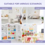 6-Cube Kids Bookcase with Reading Nook, Toddler Storage Cabinet Shelf with Seat Cushion for Playroom Bedroom, 40.5"x12"x23.5", Gray - Image 6
