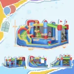 6 in 1 Inflatable Bounce House with Slide, Trampoline, Pool and Water Sprayer - Image 3