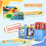 6 in 1 Inflatable Bounce House with Slide, Trampoline, Pool and Water Sprayer - Image 7