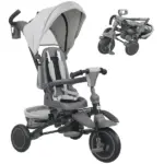 Qaba 6-in-1 Kids Tricycle with Adjustable Push Handle, Removable Canopy, Reversible Seat, for 1-5 Years, Gray - Image 11