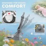 Qaba 6-in-1 Kids Tricycle with Adjustable Push Handle, Removable Canopy, Reversible Seat, for 1-5 Years, Gray - Image 6