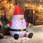 6 ft Inflatable Santas, Blow-Up Christmas Decor with Rotating Magic Ball Light, Claus for Outdoor Yard, Garden Party - Image 2