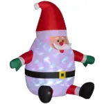 6 ft Inflatable Santas, Blow-Up Christmas Decor with Rotating Magic Ball Light, Claus for Outdoor Yard, Garden Party