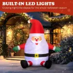 6 ft Inflatable Santas, Blow-Up Christmas Decor with Rotating Magic Ball Light, Claus for Outdoor Yard, Garden Party - Image 4