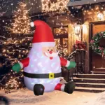 6 ft Inflatable Santas, Blow-Up Christmas Decor with Rotating Magic Ball Light, Claus for Outdoor Yard, Garden Party - Image 8