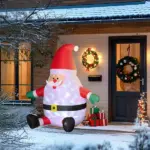 6 ft Inflatable Santas, Blow-Up Christmas Decor with Rotating Magic Ball Light, Claus for Outdoor Yard, Garden Party - Image 10