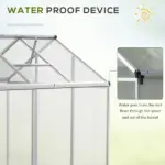 Outsunny 6' L x 6' W Walk-In Polycarbonate Greenhouse with Roof Vent for Ventilation and Rain Gutter, Hobby Greenhouse for Winter, Clear - Image 6