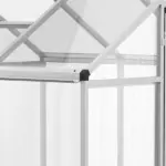 Outsunny 6' L x 6' W Walk-In Polycarbonate Greenhouse with Roof Vent for Ventilation and Rain Gutter, Hobby Greenhouse for Winter, Clear - Image 9