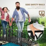 Outsunny 6' Metal Arch Backyard Garden Bridge with 660 lbs. Weight Capacity, Safety Siderails, Vine Motifs, Easy Assembly for Backyard Creek, Stream - Image 5