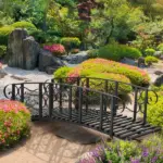 Outsunny 6' Metal Arch Backyard Garden Bridge with 660 lbs. Weight Capacity, Safety Siderails, Vine Motifs, Easy Assembly for Backyard Creek, Stream - Image 10