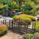 6' Metal Arch Backyard Garden Bridge with 660 lbs. Weight Capacity, Safety Siderails, Vine Motifs, Easy Assembly for Backyard Creek, Stream, Pond, Brown - Image 10