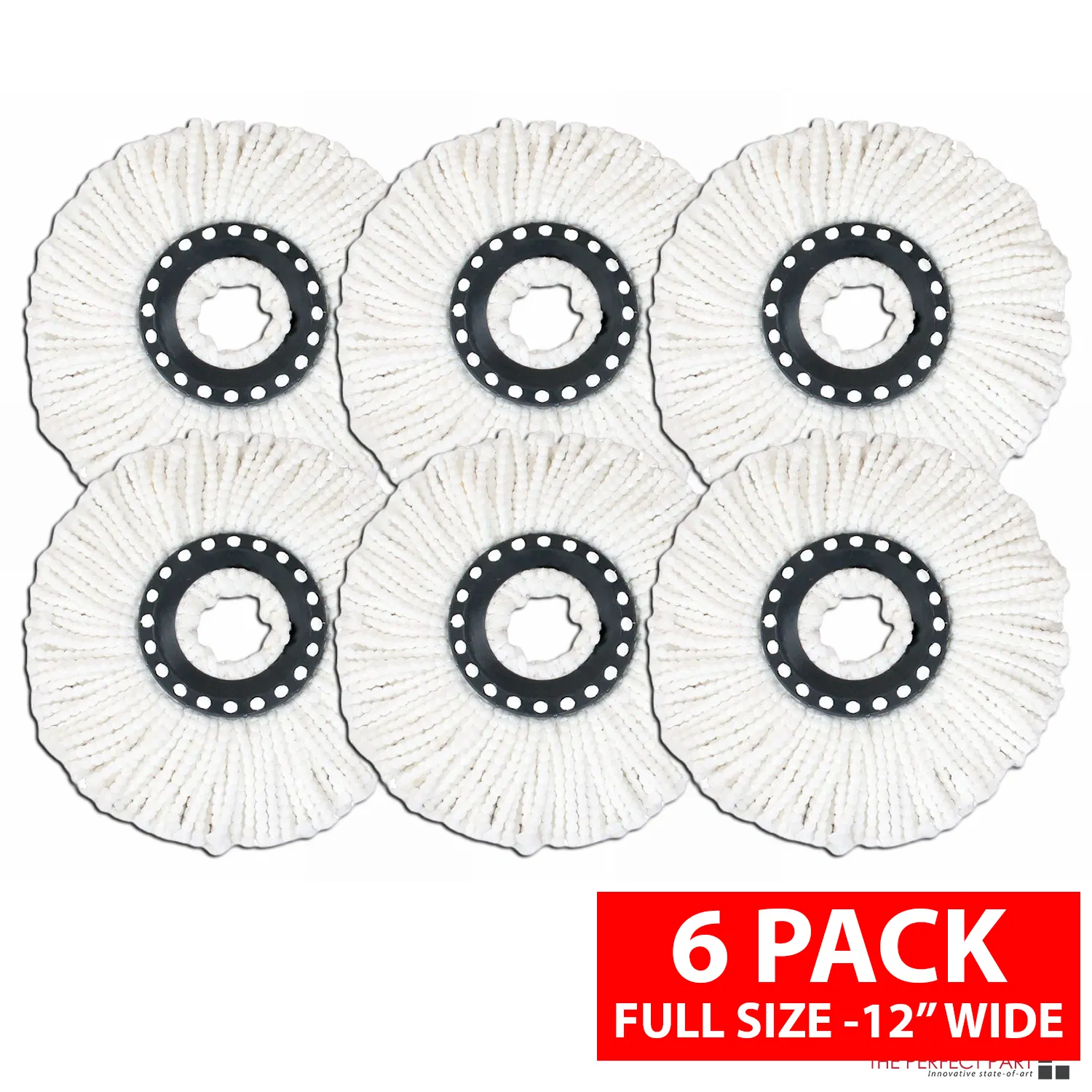 6 Pack Microfiber Spin Mop Replacement Heads, 6.5 Inch