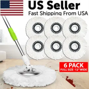 6 pack replacement microfiber mop head refill 360 spin easy cleaning for mop 6