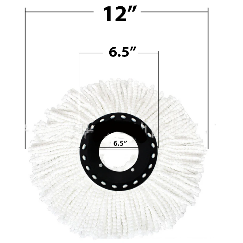 6 Pack Microfiber Spin Mop Replacement Heads, 6.5 Inch
