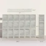 HOMCOM 6 Panel 67 Inch Tall Wood Privacy Screen Room Divider with 3 Shelves and Folding Storage for Bedroom, White - Image 3