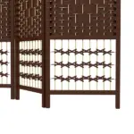 HOMCOM 6-Panel Folding Privacy Screen, Brown Wave Fiber, Lightweight, for Home Office - Image 9