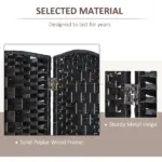 6 Panel Folding Room Divider 6' Tall Freestanding Extra Wide Wicker Partition Wall Black - Image 5