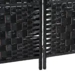 6 Panel Folding Room Divider 6' Tall Freestanding Extra Wide Wicker Partition Wall Black - Image 8