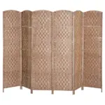 HOMCOM 6 Panel Wicker Room Divider 6 ft Tall Privacy Screen Natural - Image 11