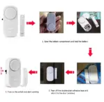 6 Pack Wireless Window Door Security Alarm Magnetic Sensor System - Image 10