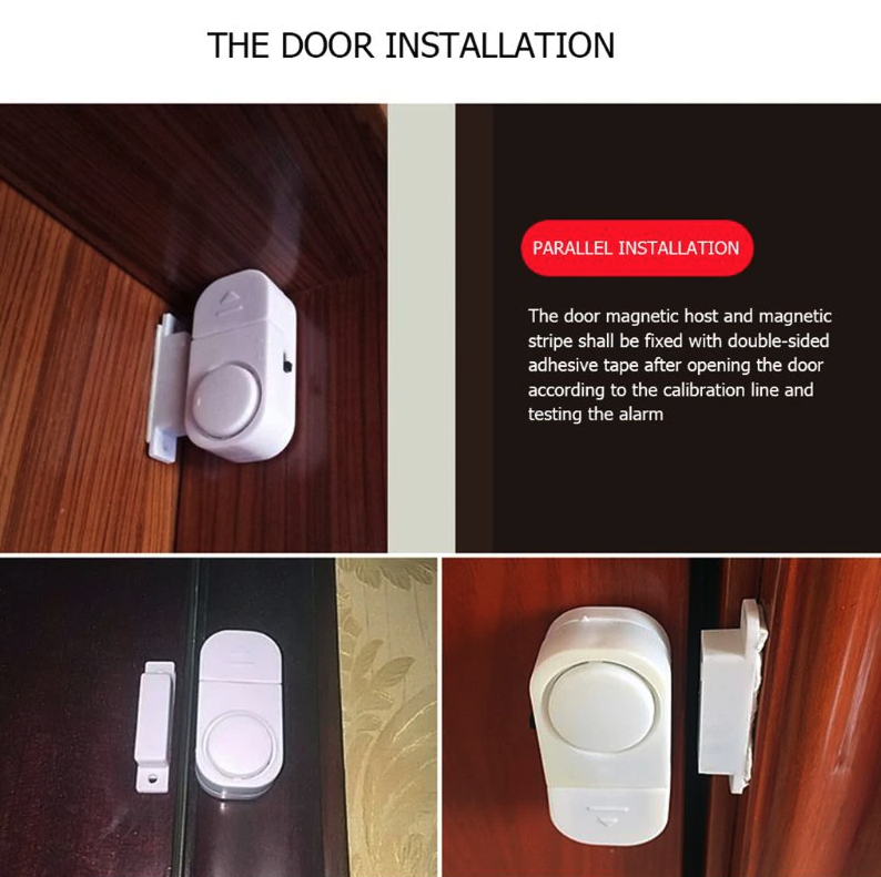 6 Pack Wireless Window Door Security Alarm Magnetic Sensor System