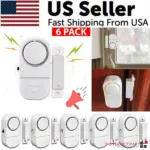 6 Pack Wireless Window Door Security Alarm Magnetic Sensor System