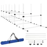 6 Piece Dog Agility Set with Adjustable Height Jump Bars, Carry Bag, Displacing Top Bar, White - Image 12