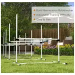 6 Piece Dog Agility Set with Adjustable Height Jump Bars, Carry Bag, Displacing Top Bar, White - Image 7