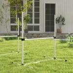 6 Piece Dog Agility Set with Adjustable Height Jump Bars, Carry Bag, Displacing Top Bar, White - Image 9