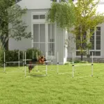 6 Piece Dog Agility Set with Adjustable Height Jump Bars, Carry Bag, Displacing Top Bar, White - Image 10