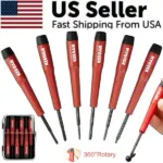 Keegan Tools 6 Piece Precision Screwdriver Set with Swivel Caps and Case