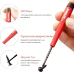 Keegan Tools 6 Piece Precision Screwdriver Set with Swivel Caps and Case - Image 2