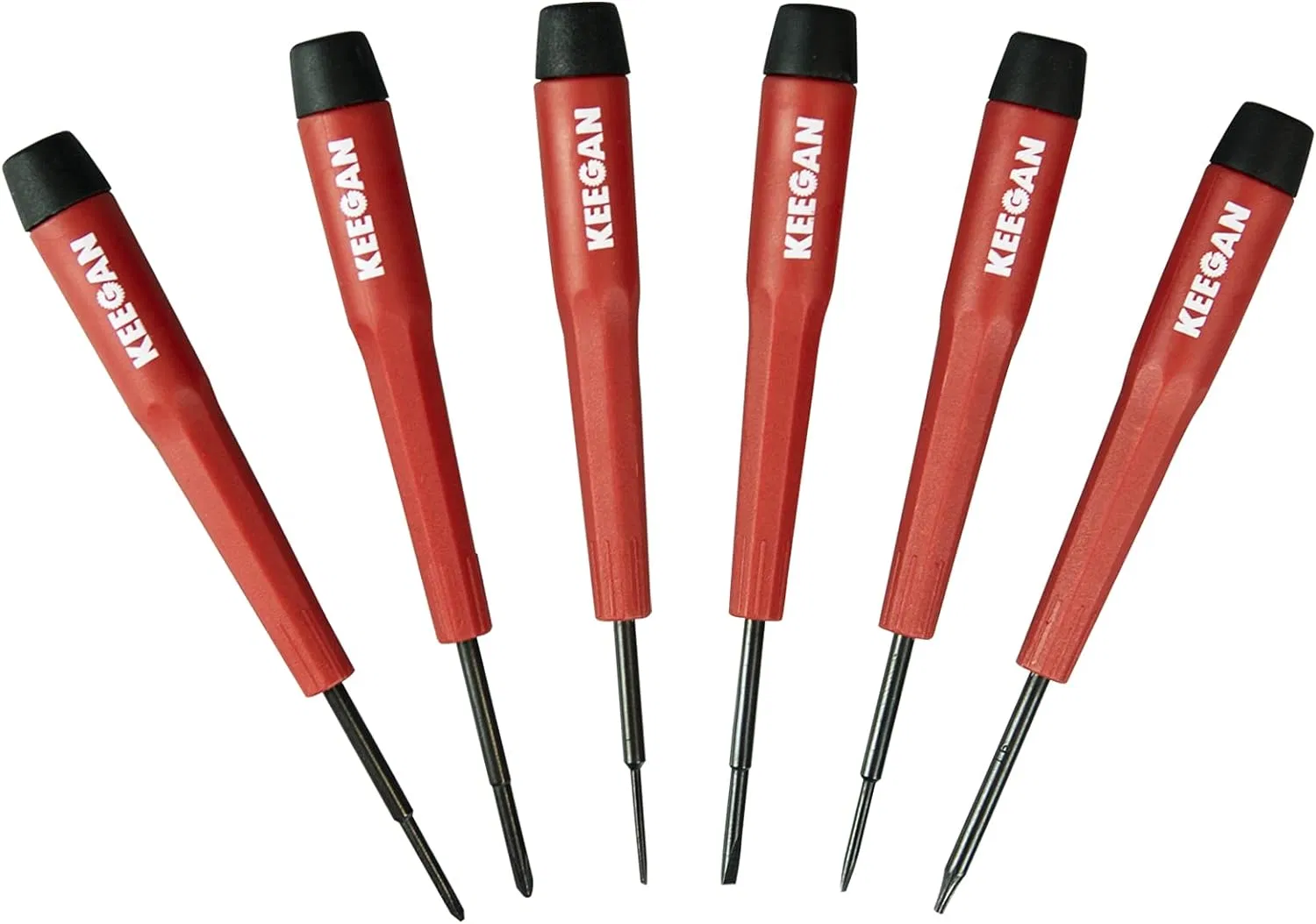 Keegan Tools 6 Piece Precision Screwdriver Set with Swivel Caps and Case