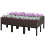 Outsunny 6 Piece Raised Garden Bed with Legs, Planter Box Raised Bed to Grow Flowers, Herbs and Vegetables, Brown