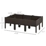 Outsunny 6 Piece Raised Garden Bed with Legs, Planter Box Raised Bed to Grow Flowers, Herbs and Vegetables, Brown - Image 3