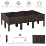 Outsunny 6 Piece Raised Garden Bed with Legs, Planter Box Raised Bed to Grow Flowers, Herbs and Vegetables, Brown - Image 4