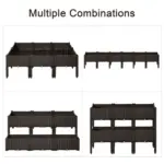 Outsunny 6 Piece Raised Garden Bed with Legs, Planter Box Raised Bed to Grow Flowers, Herbs and Vegetables, Brown - Image 6