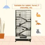 6-Tier Small Animal Cage, Rabbit Hutch with Wheels, Removable Tray, Platform and Ramp for Bunny, Chinchillas, Ferret, Hedgehog and Gerbils, Black - Image 5