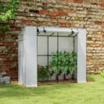 Outsunny 6' x 2' x 5' Walk-in Greenhouse Small Greenhouse for Outdoors with UV-resistant PE Cover, Portable, White - Image 2