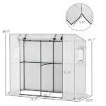 Outsunny 6' x 2' x 5' Walk-in Greenhouse Small Greenhouse for Outdoors with UV-resistant PE Cover, Portable, White - Image 3