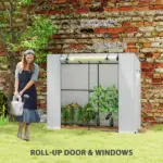 Outsunny 6' x 2' x 5' Walk-in Greenhouse Small Greenhouse for Outdoors with UV-resistant PE Cover, Portable, White - Image 6
