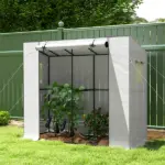Outsunny 6' x 2' x 5' Walk-in Greenhouse Small Greenhouse for Outdoors with UV-resistant PE Cover, Portable, White - Image 10