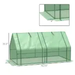 Outsunny 6 ft x 3 ft x 3 ft Portable Mini Greenhouse, Small Greenhouse with Large Zipper Doors and Water/UV PE Cover, Green - Image 3