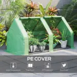 Outsunny 6 ft x 3 ft x 3 ft Portable Mini Greenhouse, Small Greenhouse with Large Zipper Doors and Water/UV PE Cover, Green - Image 4