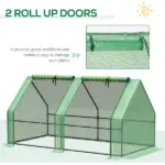 Outsunny 6 ft x 3 ft x 3 ft Portable Mini Greenhouse, Small Greenhouse with Large Zipper Doors and Water/UV PE Cover, Green - Image 7