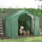 Outsunny 6' x 3' x 5' Walk-in Greenhouse, Portable Hot House, PE Cover, Steel Frame, Zipper Door, Top Vent for Flowers, Vegetables, Green - Image 2