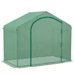 Outsunny 6' x 3' x 5' Walk-in Greenhouse, Portable Hot House, PE Cover, Steel Frame, Zipper Door, Top Vent for Flowers, Vegetables, Green - Image 11