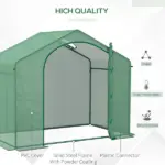 Outsunny 6' x 3' x 5' Walk-in Greenhouse, Portable Hot House, PE Cover, Steel Frame, Zipper Door, Top Vent for Flowers, Vegetables, Green - Image 5